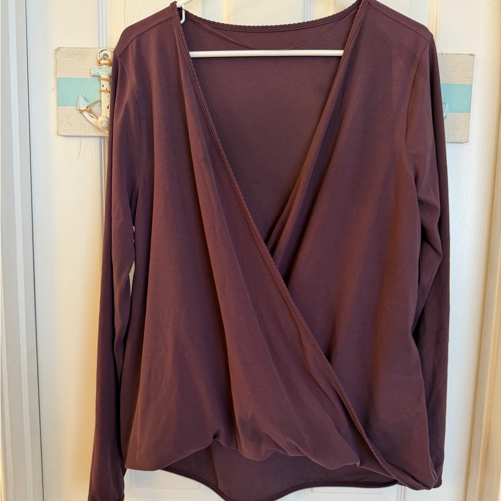 Lululemon Full Freedom Surplus Open Front Wrap Top Sz L/XL